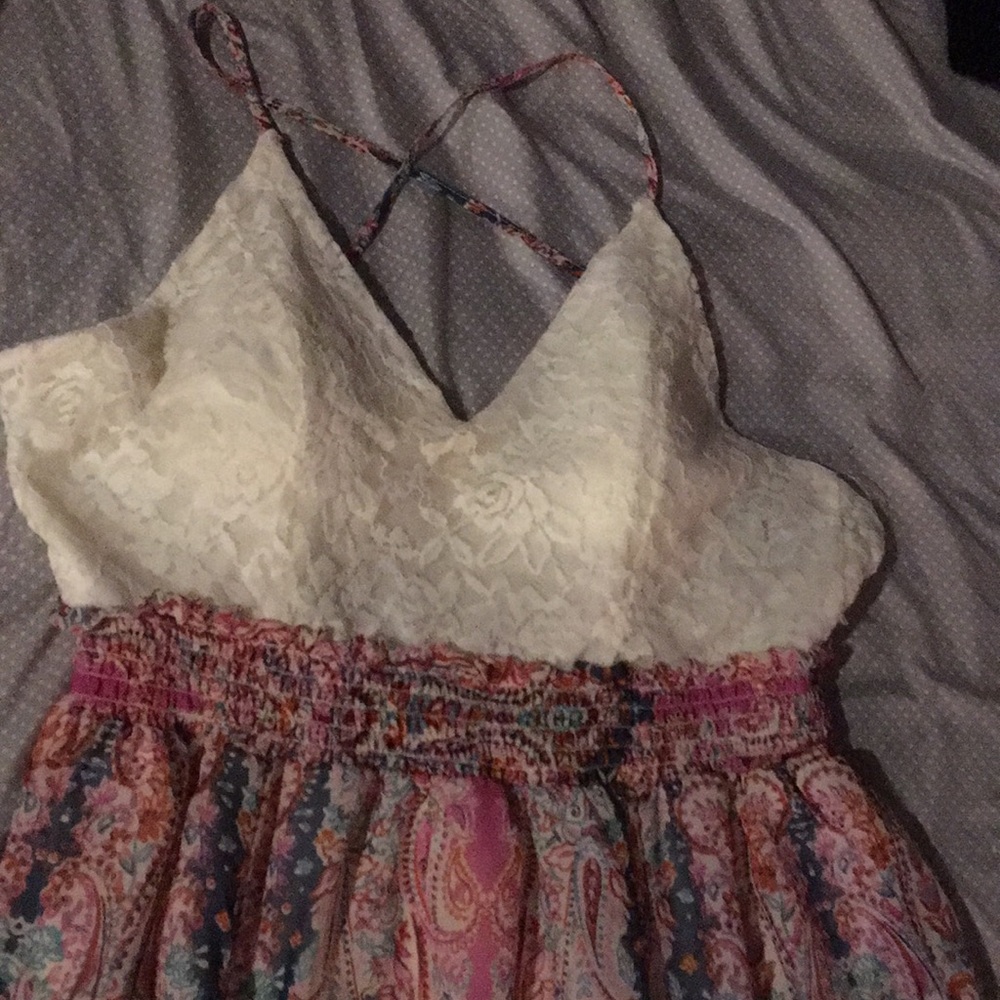 Floor length abstract maxi dress